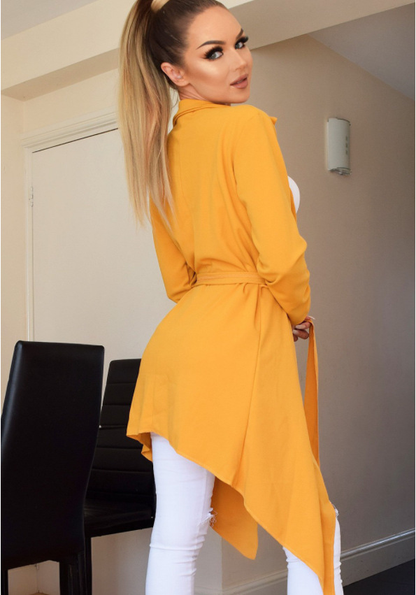 Casual Solid Color Lapel Trench Coat