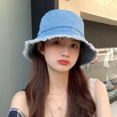 Old Washed Denim Fisherman Hat Women Casual Fashion All-match - Light Blue - View 1