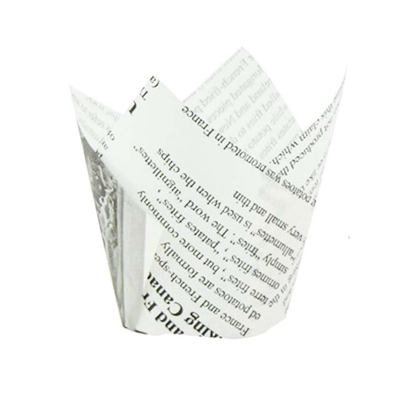 Tulip Cake Cup Newspaper White