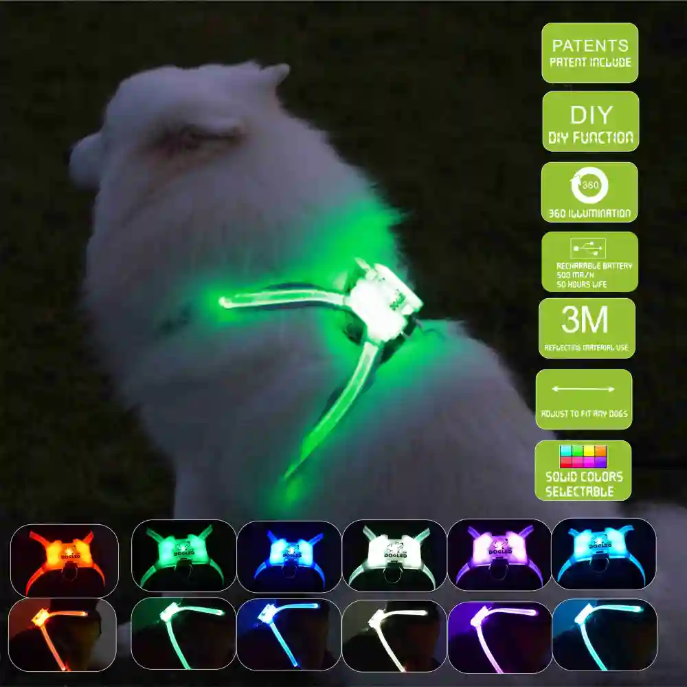 Led Pet Dog Luminous Collar Usb Rechargeable Silicone Dog