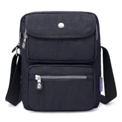 Lightweight Waterproof Nylon Small Bag Women Large Capacity Multi-pocket Single Shoulder - Black - View 1