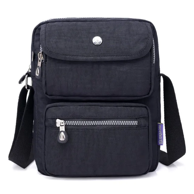 Lightweight Waterproof Nylon Small Bag Women Large Capacity Multi pocket Single Shoulder Black - Shop at LoveMi