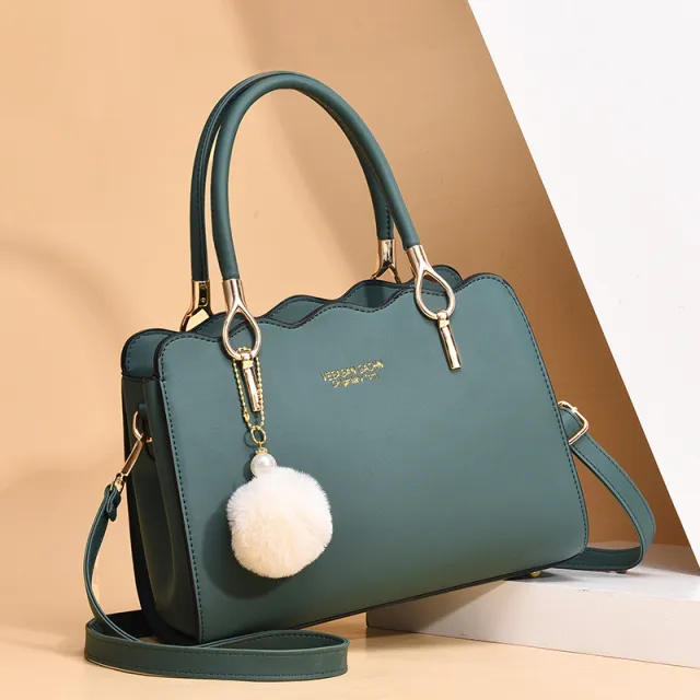 Large Bag Female Trendy Fashion Middle Aged Mother Bag Shoulder Messenger Handbag Green - Shop at LoveMi