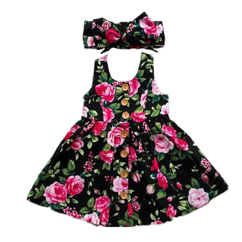 Princess Dress With Floral Straps For Medium And Small Children