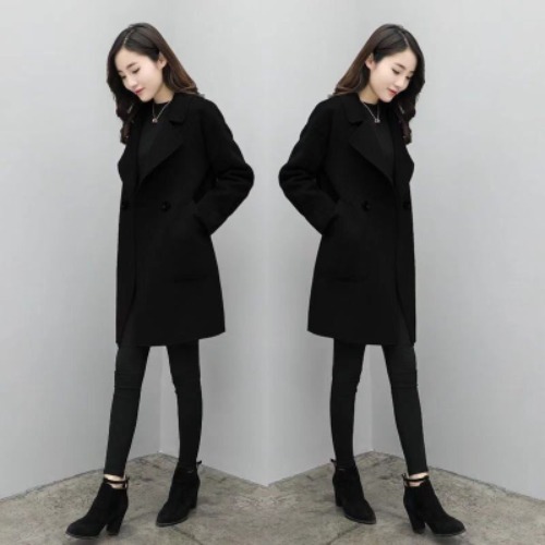The Korean Version Of The Popular Hepburn Style Is Thin And All-Match Woolen Coat Women