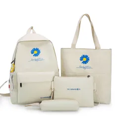 The New Middle School Student Schoolbag Girl Korean Style Small - Beige - View 1
