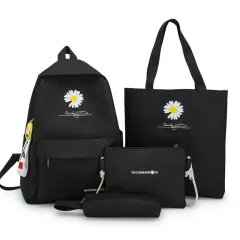 The New Middle School Student Schoolbag Girl Korean Style Small - Black - View 1