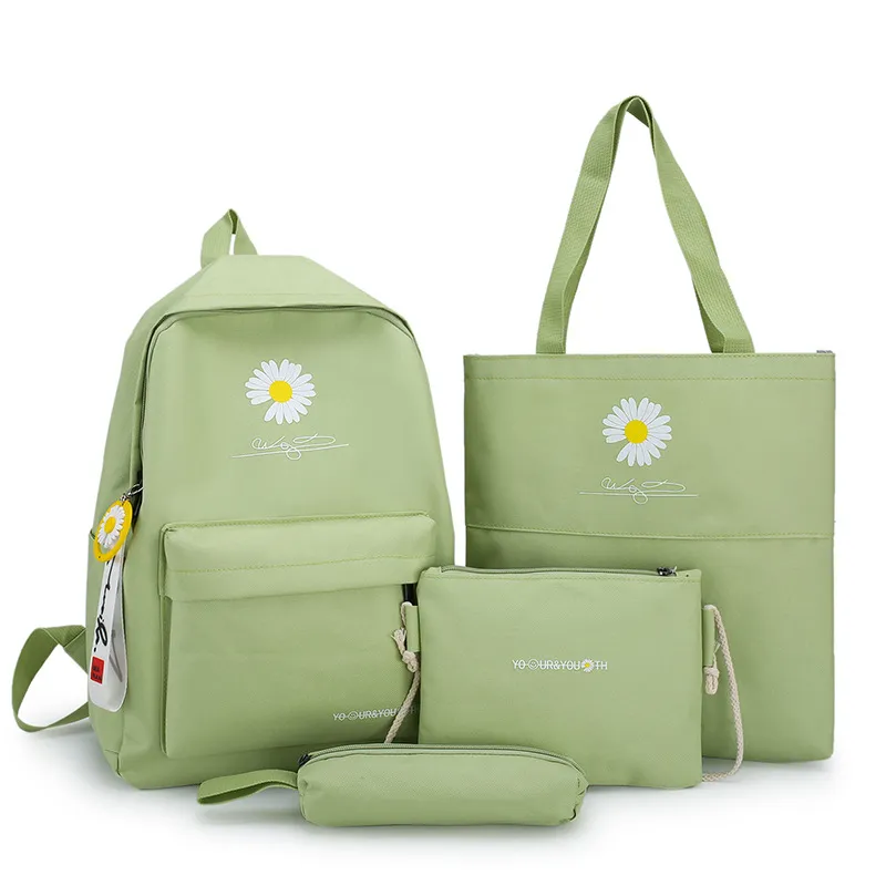 The New Middle School Student Schoolbag Girl Korean Style Small - Green