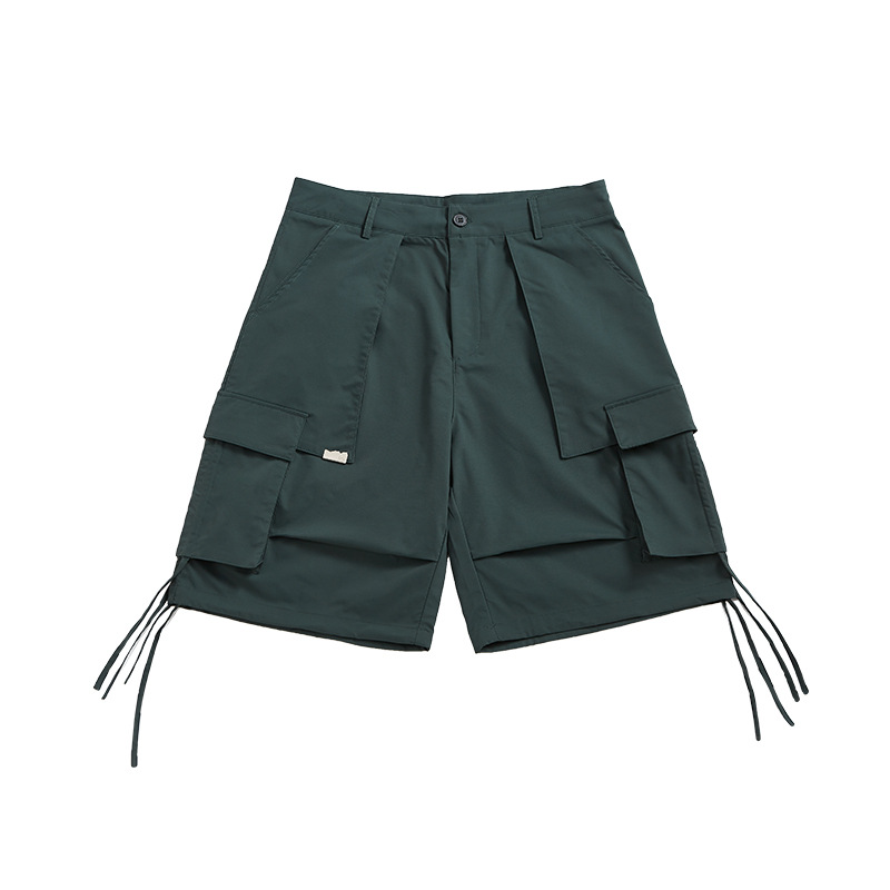 Pleated Multi-pocket Loose Casual Men's Shorts