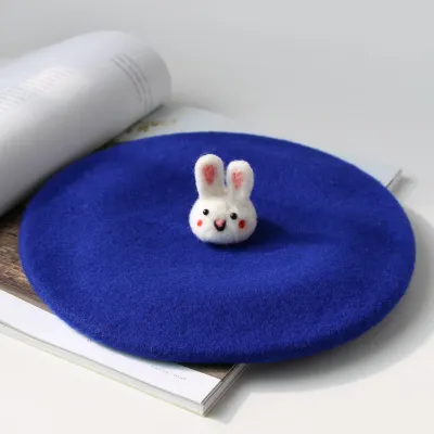 Cute rabbit autumn and winter painter hat Royal Blue - Shop at LoveMi