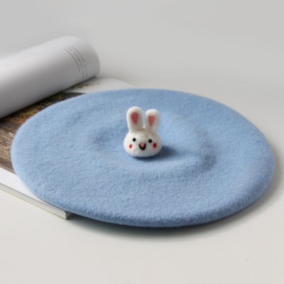 Cute rabbit autumn and winter painter hat