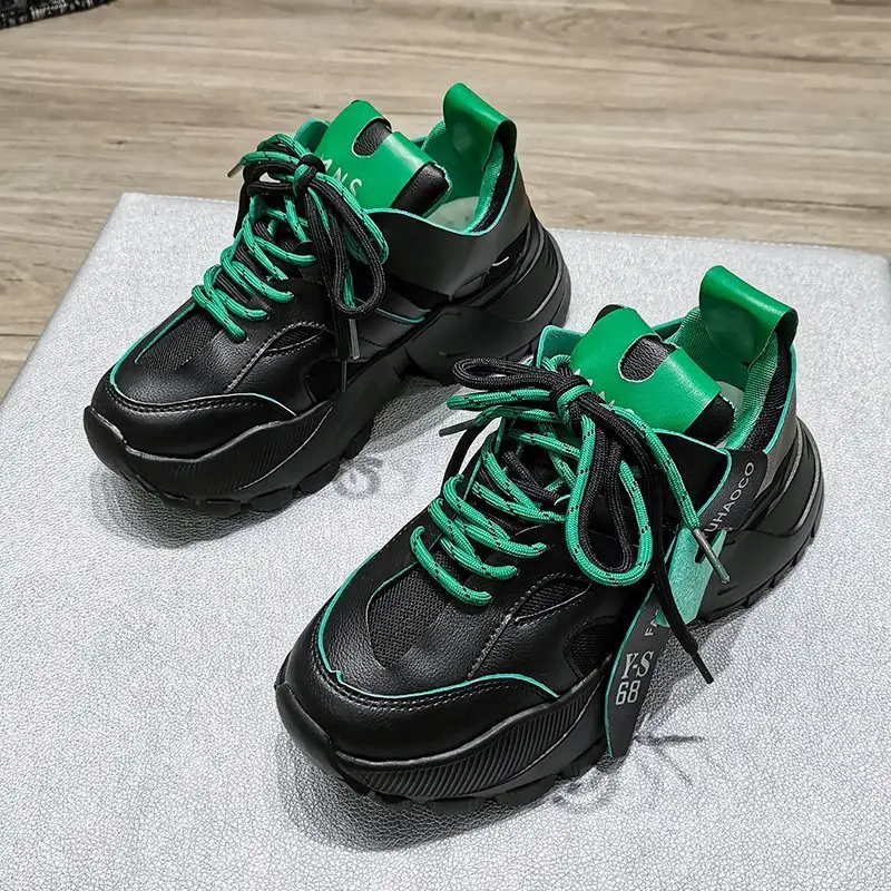 Leather Horsehair Colorful Increased Daddy Shoes