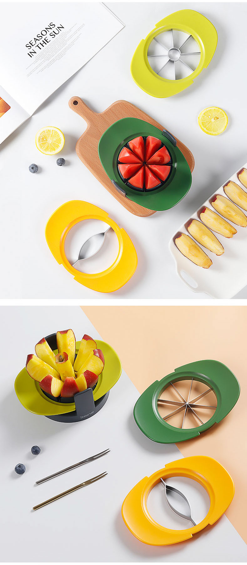 Title 4, German Cut Fruit Artifact Slicer Orange Mango P...