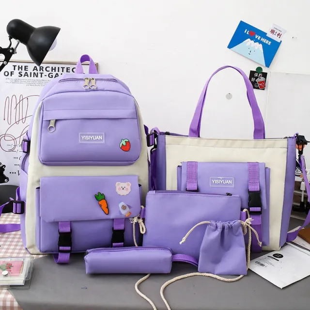 Canvas Backpack Women Korean Harajuku Purple - Shop at LoveMi