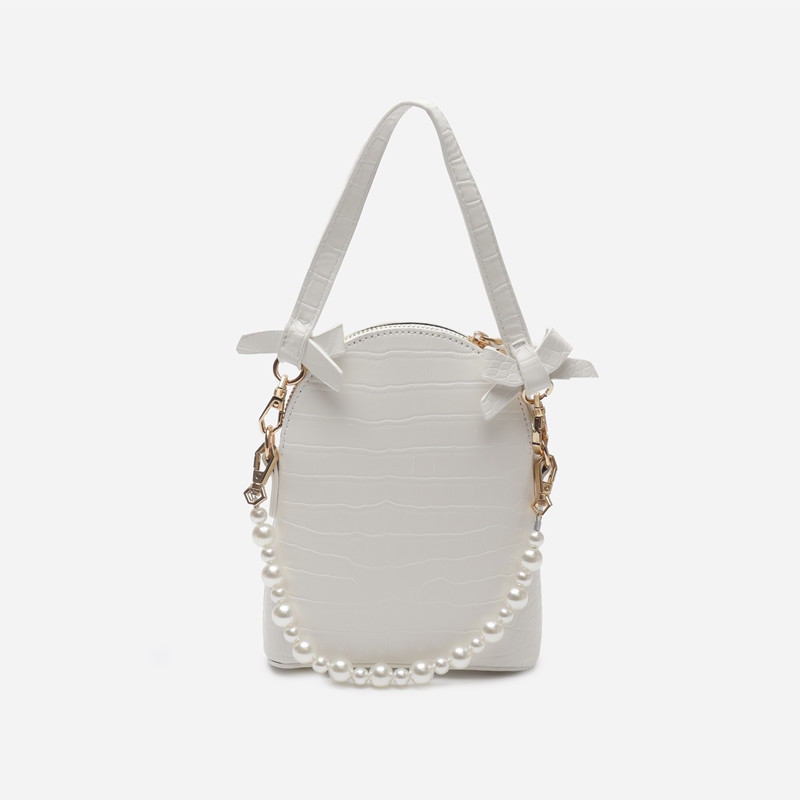 Fashion Trend Shell Pearl Bow Bag White - Shop at LoveMi