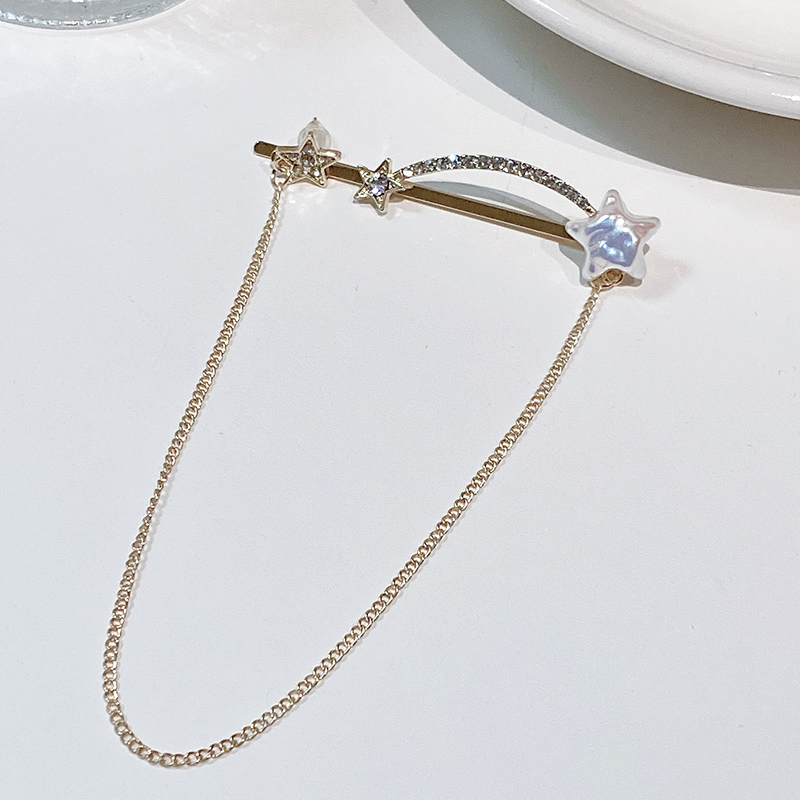 One Word Clip Simple Rhinestone Temperament Hair Jewelry Girl Side Clip