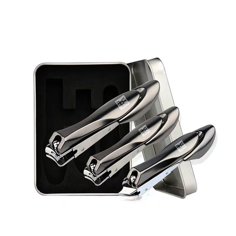 Shuangliren Same Nail Clipper Three Piece Set Household Nail Clipper Set Anti Splash Nail Clipper - Black
