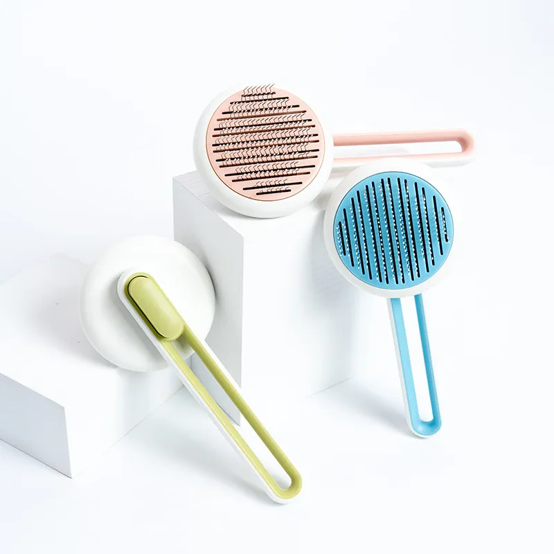 Pet Dog Hair Remover Cat Brush Grooming Tool Automatic Massage Comb Round Hair Brush For Cat Dog Pet Supplies – image 6