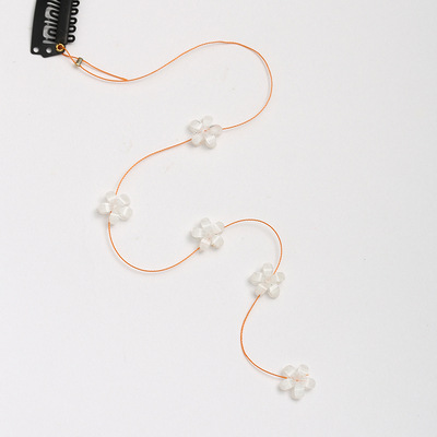 Korean Style Crystal Flower Streamline Hairpin