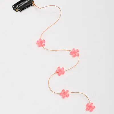 Korean Style Crystal Flower Streamline Hairpin Dark Pink - Shop at LoveMi