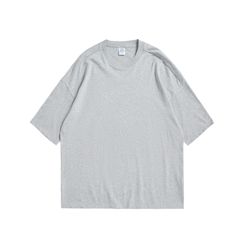 Cotton Loose Fit Solid Color Men'S T-Shirt With Five-Point Sleeves