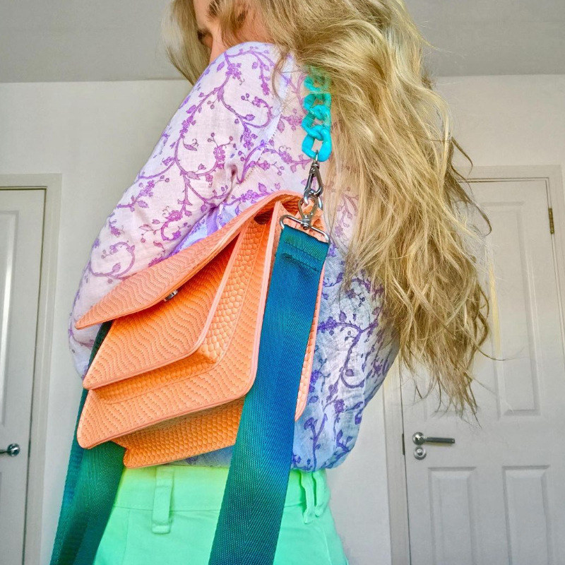 Contrasting Fish Scales One-shoulder Acrylic Chain Bag