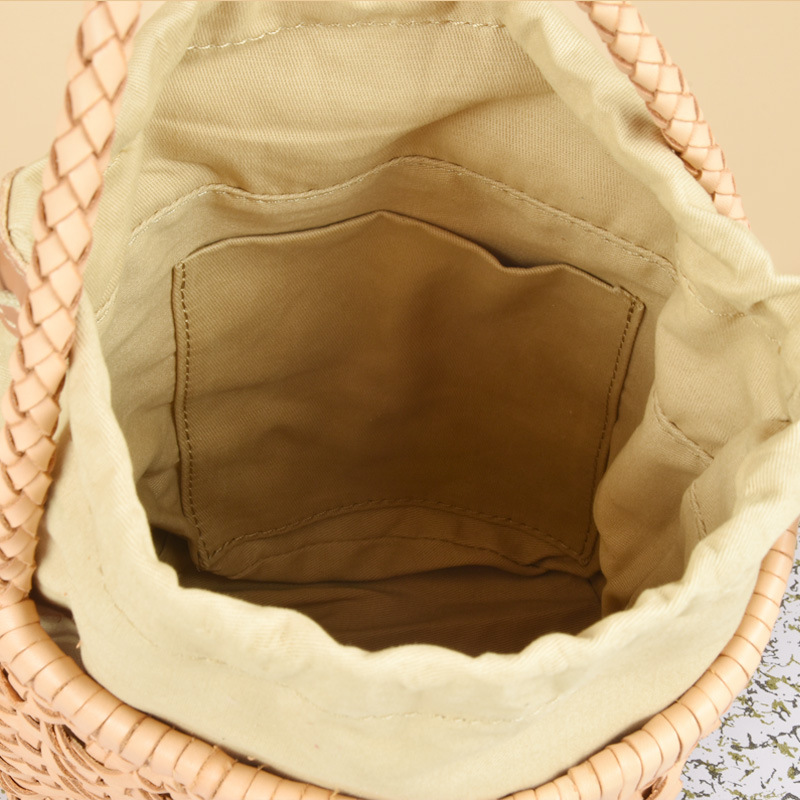 Genuine Leather Women's Woven Shoulder Bag
