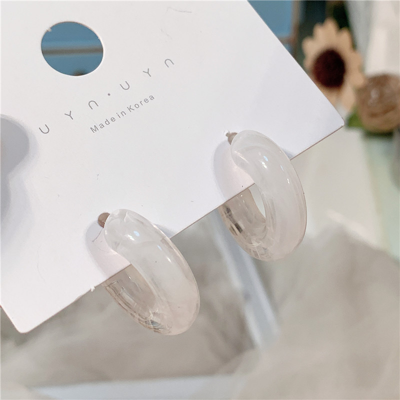  Earrings Acrylic Exaggerated Retro Earrings Sweet Fashion Silver Needle S925 Temperament