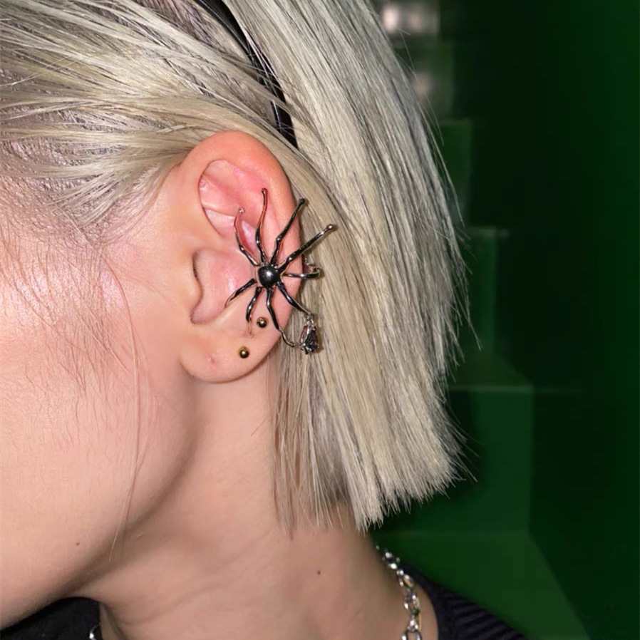 Punk Spider Jewel Stud Earrings