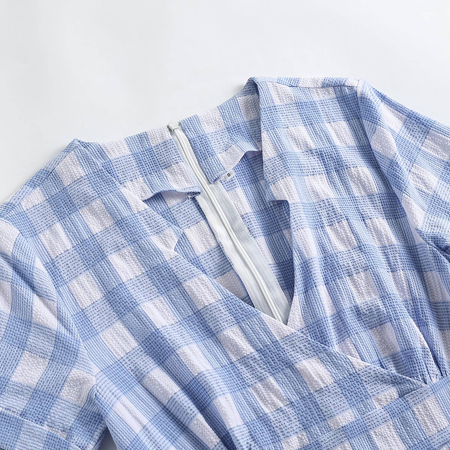 Vintage British V-neck High Waist Dress