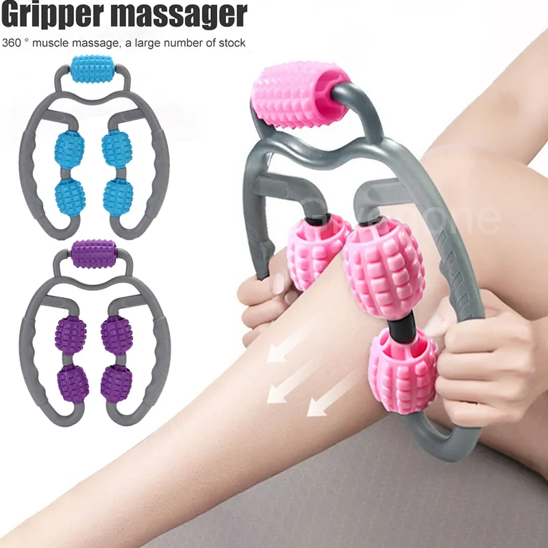 U Shape Trigger Point Massage Roller Full Body Massage Tool Arm Leg Neck Muscle Massager 4 Wheels Fitness Device For Sports – image 2
