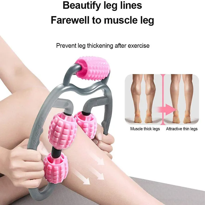 U Shape Trigger Point Massage Roller Full Body Massage Tool Arm Leg Neck Muscle Massager 4 Wheels Fitness Device For Sports – image 3