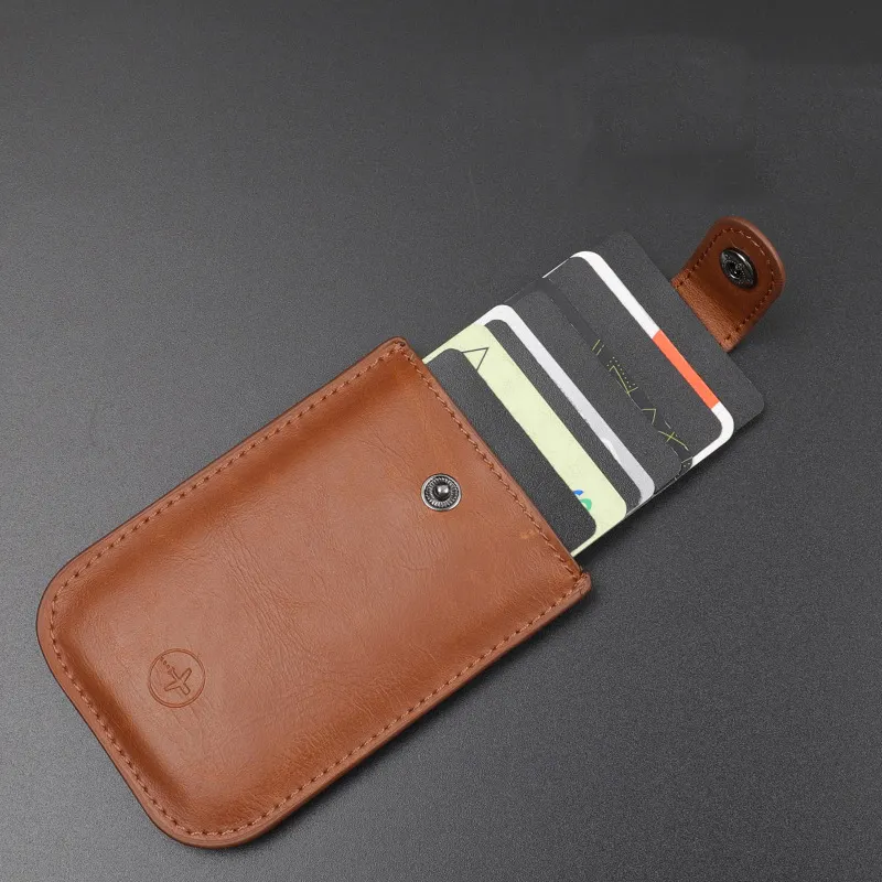 Pull-Out Men'S Leather Pu Multi-Card Slot Credit