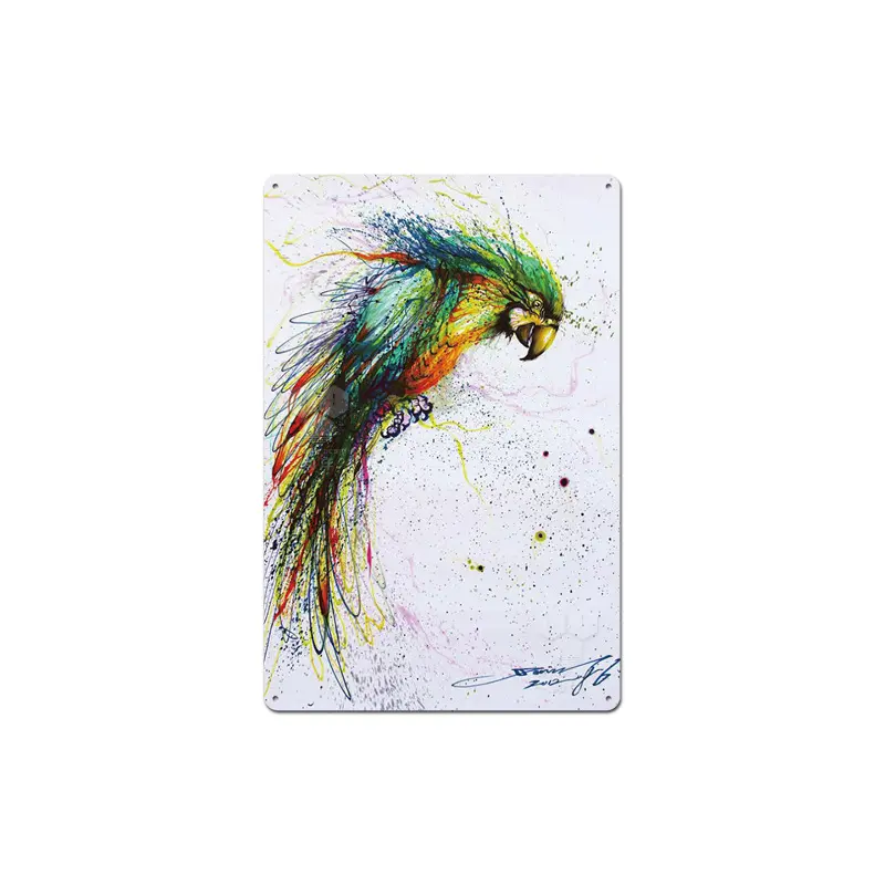 Retro Tin Painting Animal Column Decoration Bar