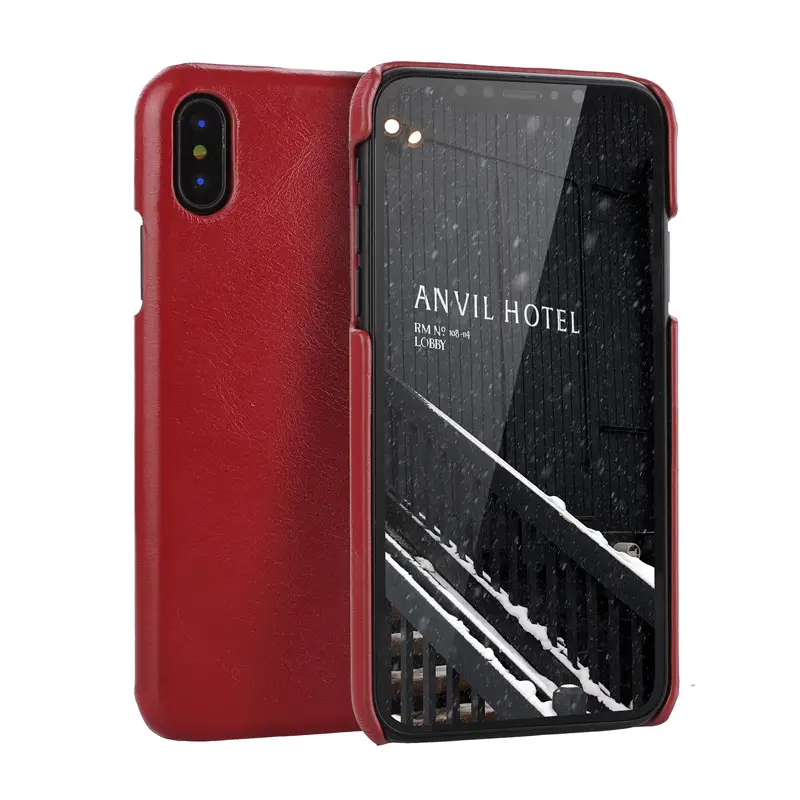 Frosted Top Layer Cowhide Anti-Drop Business Leather Single Bottom Protective Shell