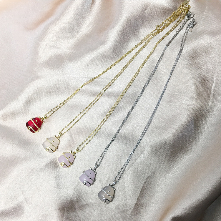 925 Sterling Silver Lucky Cat Necklace Female