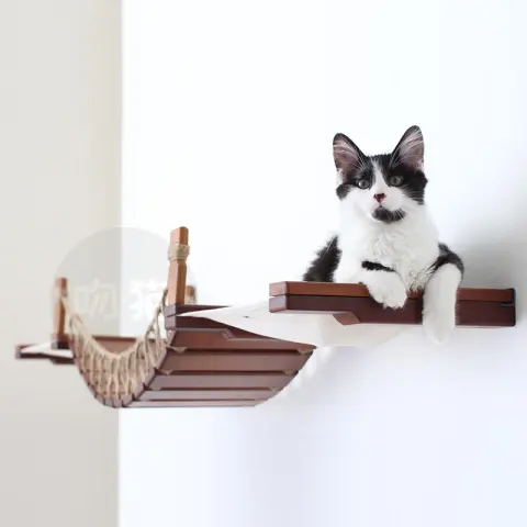 Cat Suspension Bridge Rope Ladder Hemp Soft Wooden Solid