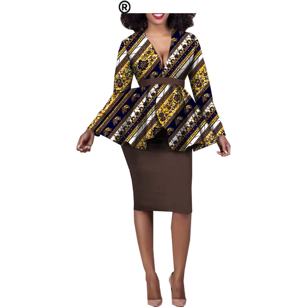 Aliexpress Hot Sale African Ethnic Cotton Batik Two-Piece Afripride 1826010
