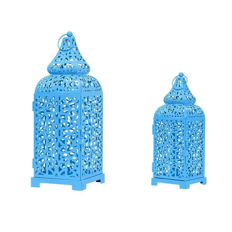 Candelabro Hueco De Metal Retro, Vela Artesanal