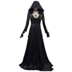 Evil Village Cosplay Costume Vampire Lady Dress Outfits Halloween Carnival Suit - Black - View 1