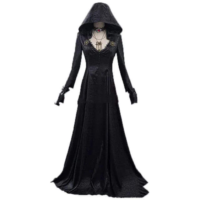 Evil Village Cosplay Costume Vampire Lady Dress Outfits Halloween Carnival Suit Black - Shop at LoveMi