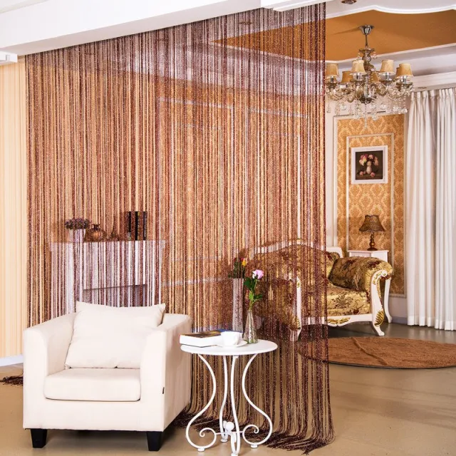 Door Curtain Dilver Thread Curtain Partition Curtain Hanging Curtain Window Screen Dark Coffee - Shop at LoveMi