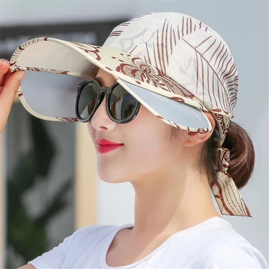 Women'S Summer Sun Hat Net Red Riding Uv Proof Cap With Big Retractable Brim Khaki - Shop at LoveMi