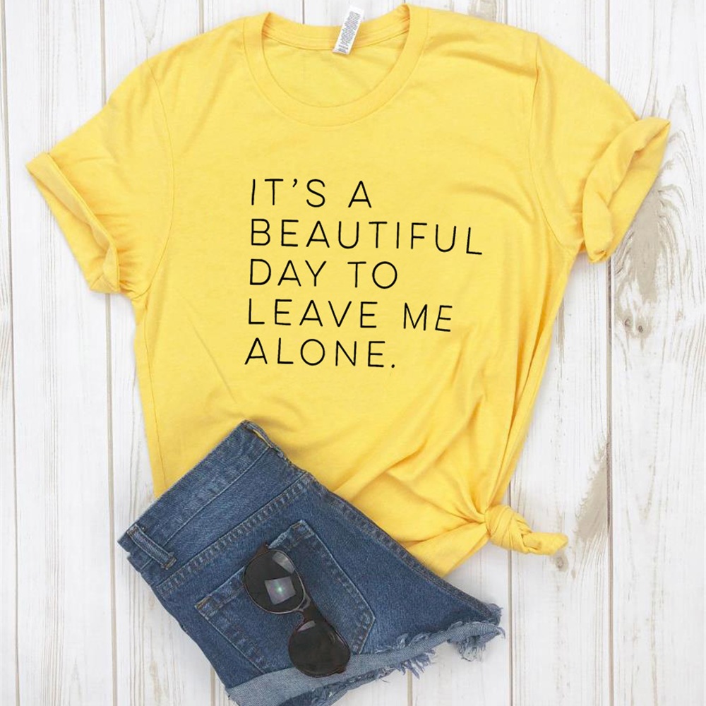 Title 2, Let Me Be Alone Ladies T-Shirt Casual Funny T-S...