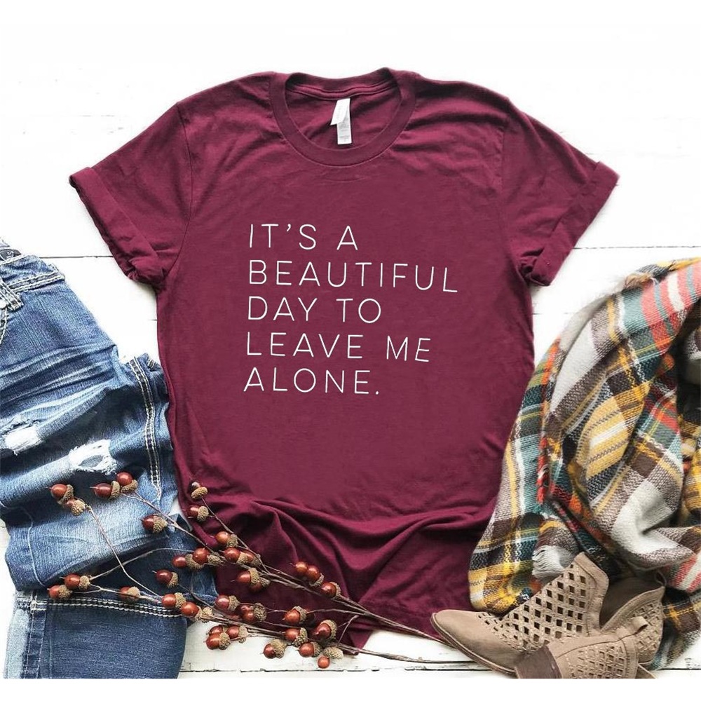 Title 5, Let Me Be Alone Ladies T-Shirt Casual Funny T-S...