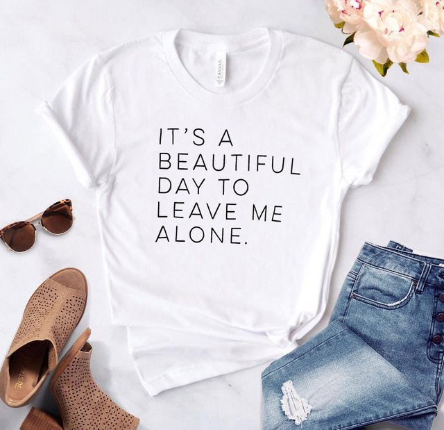 Title 3, Let Me Be Alone Ladies T-Shirt Casual Funny T-S...