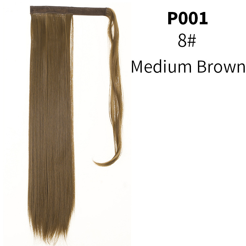 Velcro Ponytail Realistic Matte Silk Long Straight Hair Wig Ponytail
