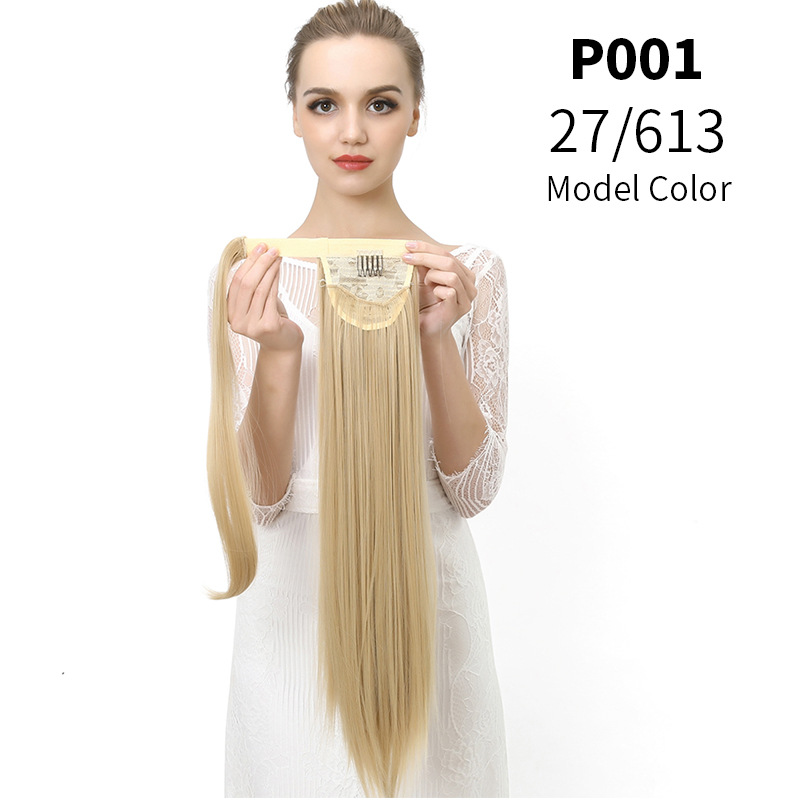 Velcro Ponytail Realistic Matte Silk Long Straight Hair Wig Ponytail