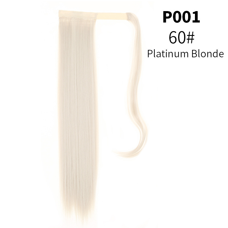 Velcro Ponytail Realistic Matte Silk Long Straight Hair Wig Ponytail