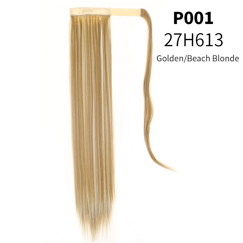 Velcro Ponytail Realistic Matte Silk Long Straight Hair Wig Ponytail